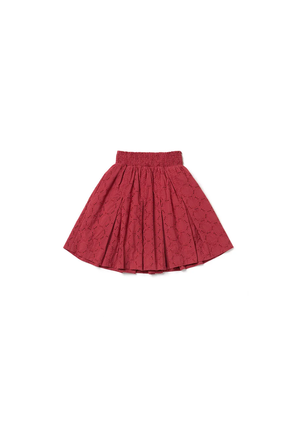 SAMPLE - Smocked MINI Skirt - Crimson Eyelet