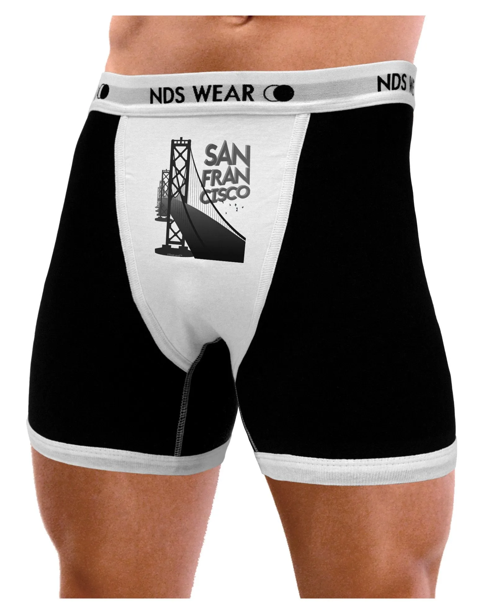 San Francisco Text Bay Bridge Mens Boxer Brief Underwear