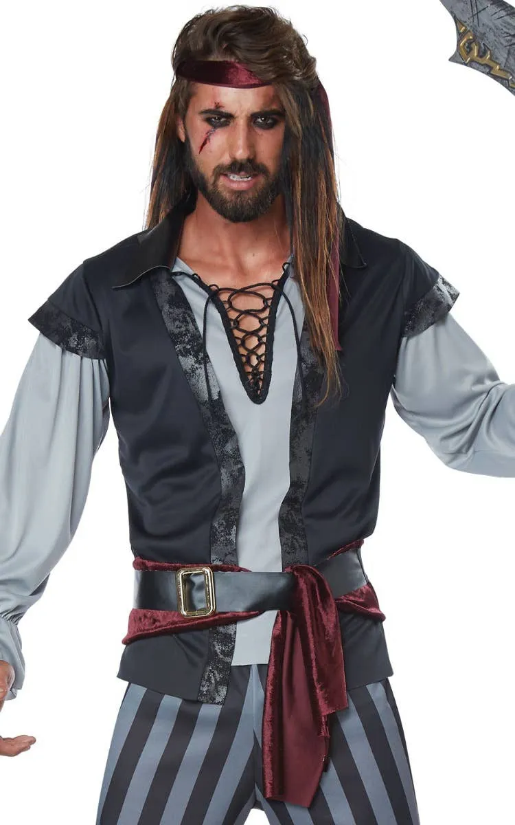 Scallywag Pirate Plus Size Mens Fancy Dress Costume