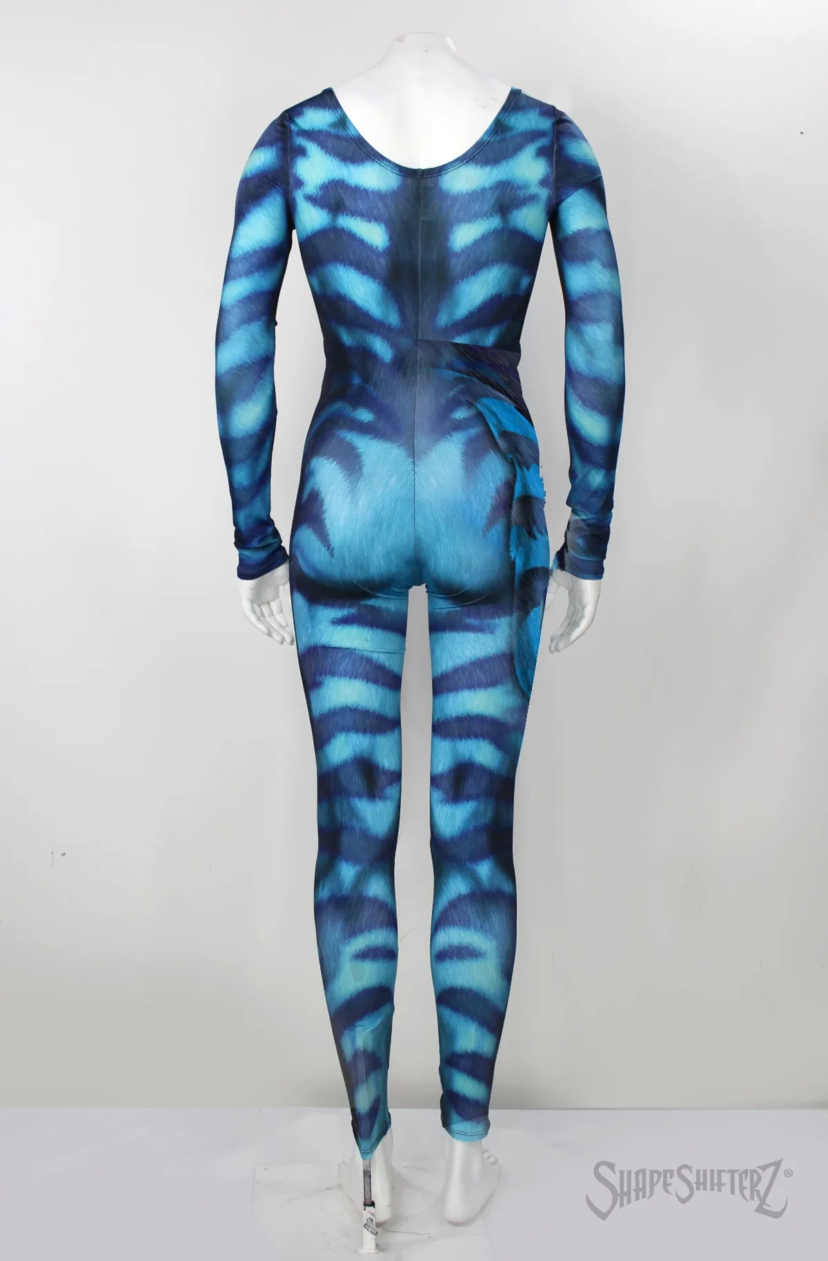 ScoopNeck, PullUp, Blue/Teal Cheshire Catsuit/Bodysuit - Cosplay | Athletics | Performance