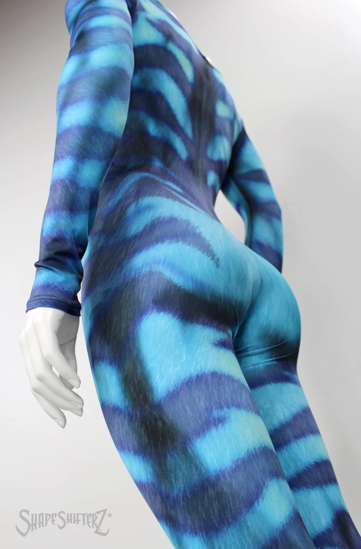 ScoopNeck, PullUp, Blue/Teal Cheshire Catsuit/Bodysuit - Cosplay | Athletics | Performance