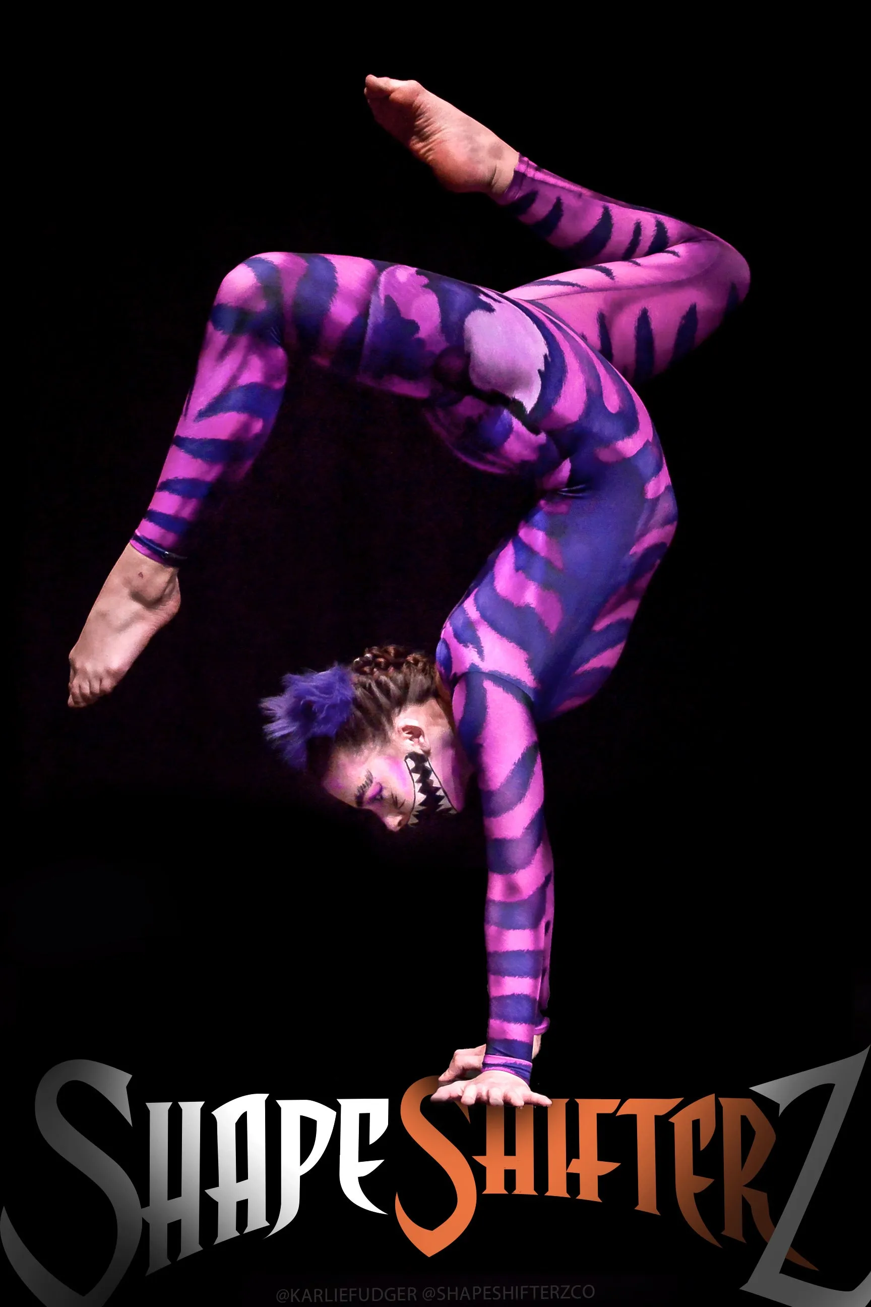 ScoopNeck, PullUp, Pink/Purple Cheshire Catsuit/Bodysuit - Cosplay | Athletics | Performance