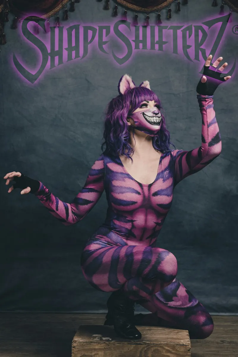 ScoopNeck, PullUp, Pink/Purple Cheshire Catsuit/Bodysuit - Cosplay | Athletics | Performance