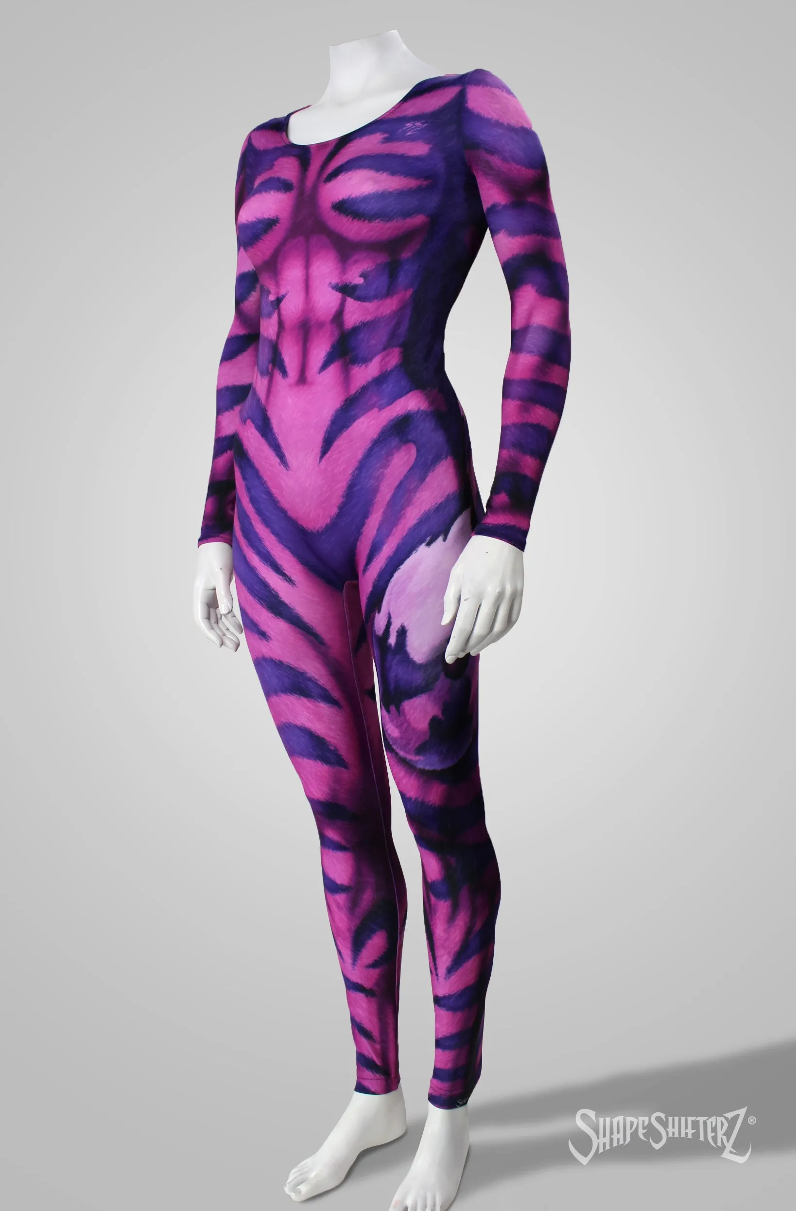 ScoopNeck, PullUp, Pink/Purple Cheshire Catsuit/Bodysuit - Cosplay | Athletics | Performance