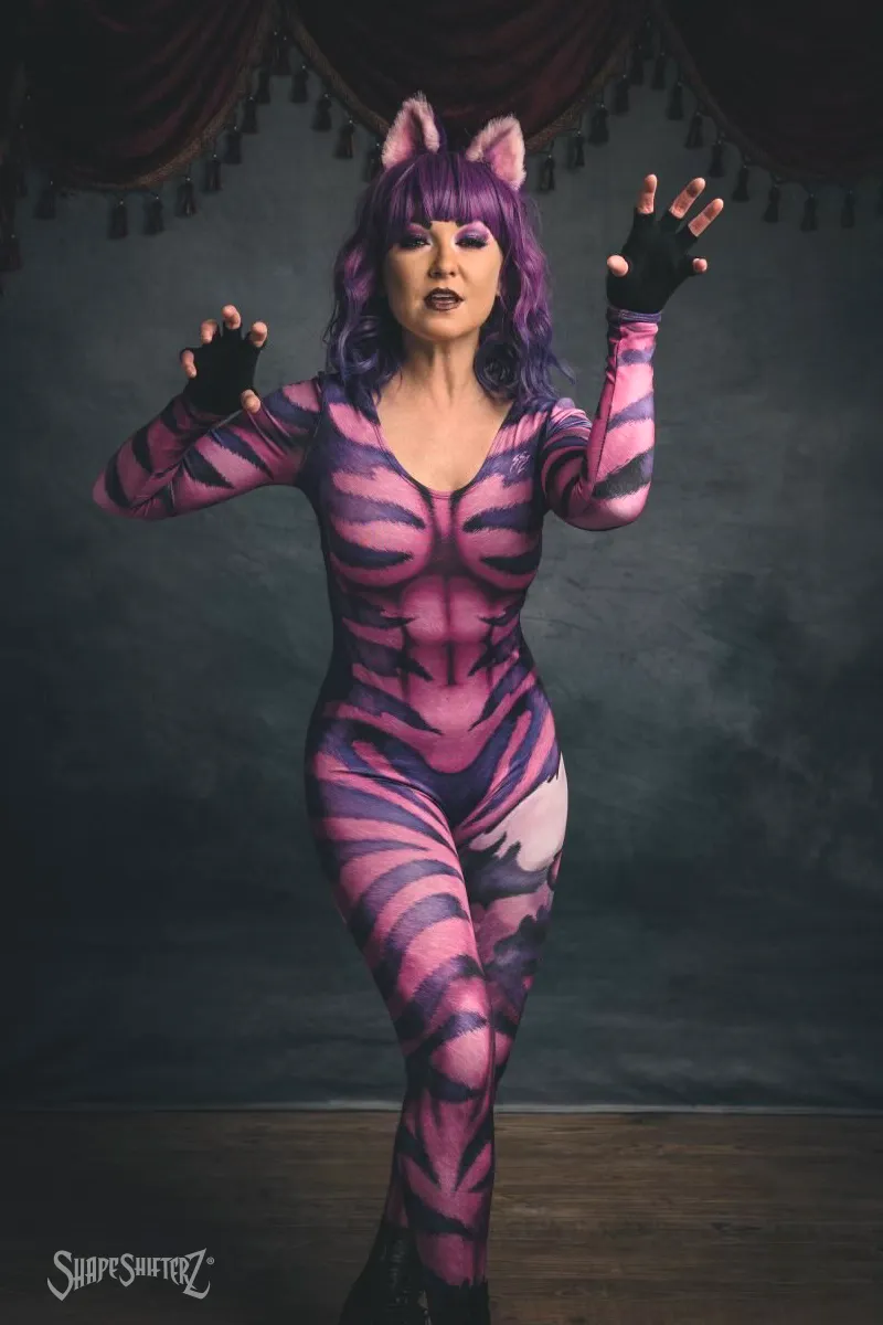 ScoopNeck, PullUp, Pink/Purple Cheshire Catsuit/Bodysuit - Cosplay | Athletics | Performance