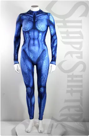 Sea Creature High Collar Bodysuit with Zipper in the Back