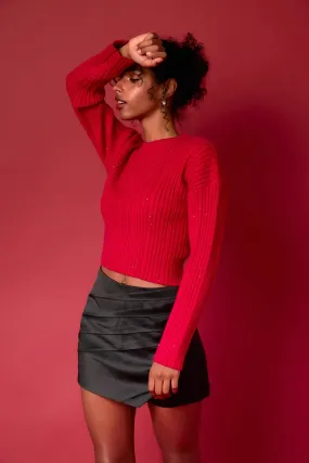 Sequins Cropped Sweater