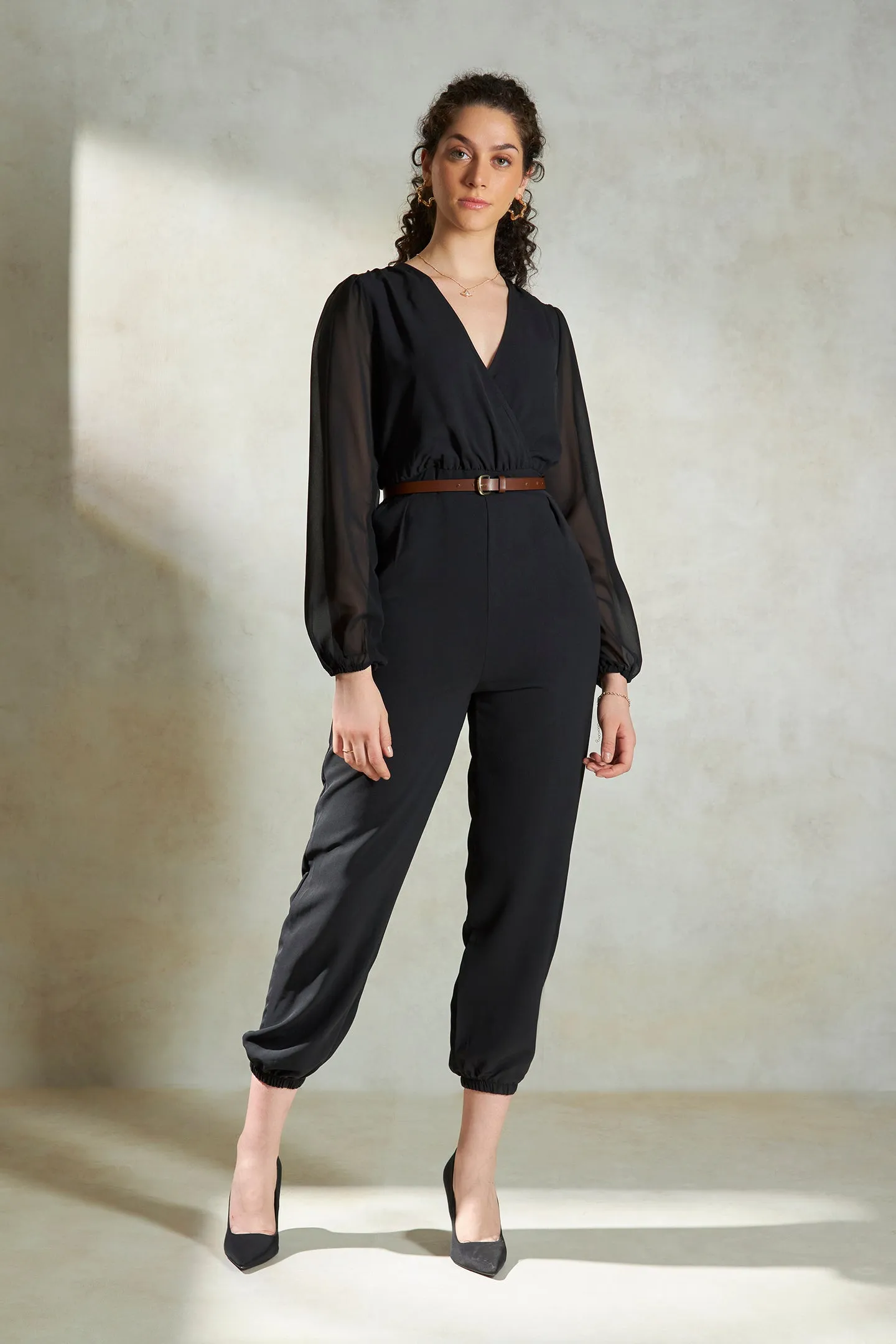 Seren|Overlap Detail Jumpsuit