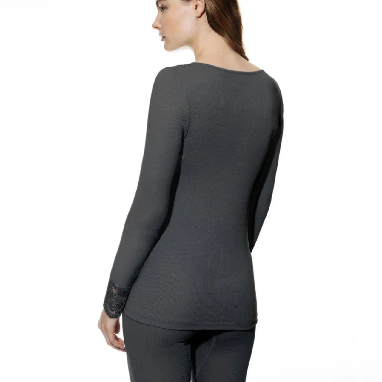 Serie Wool Love Long Sleeved Top in Thunder Grey