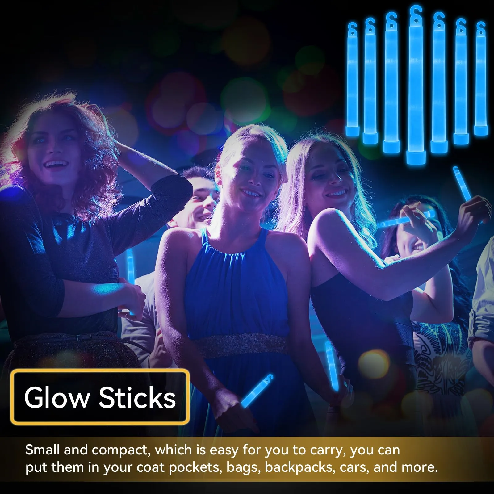 Shappy 30 Pcs 6 Inch Glow Sticks with 12 Hour Duration Bright Emergency Light Sticks for Camping Hiking Activities Glowsticks for Party Bulk Accessories (Blue)