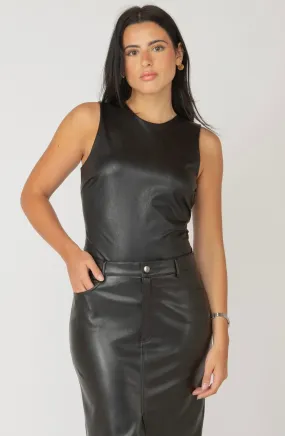 SL FAUX LEATHER BODYSUIT