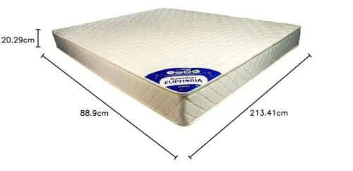 Sleepkraft Euphoria Luxury Memory Foam Mattress, 84 inches x 35 inches x 8 inches (Off-White)