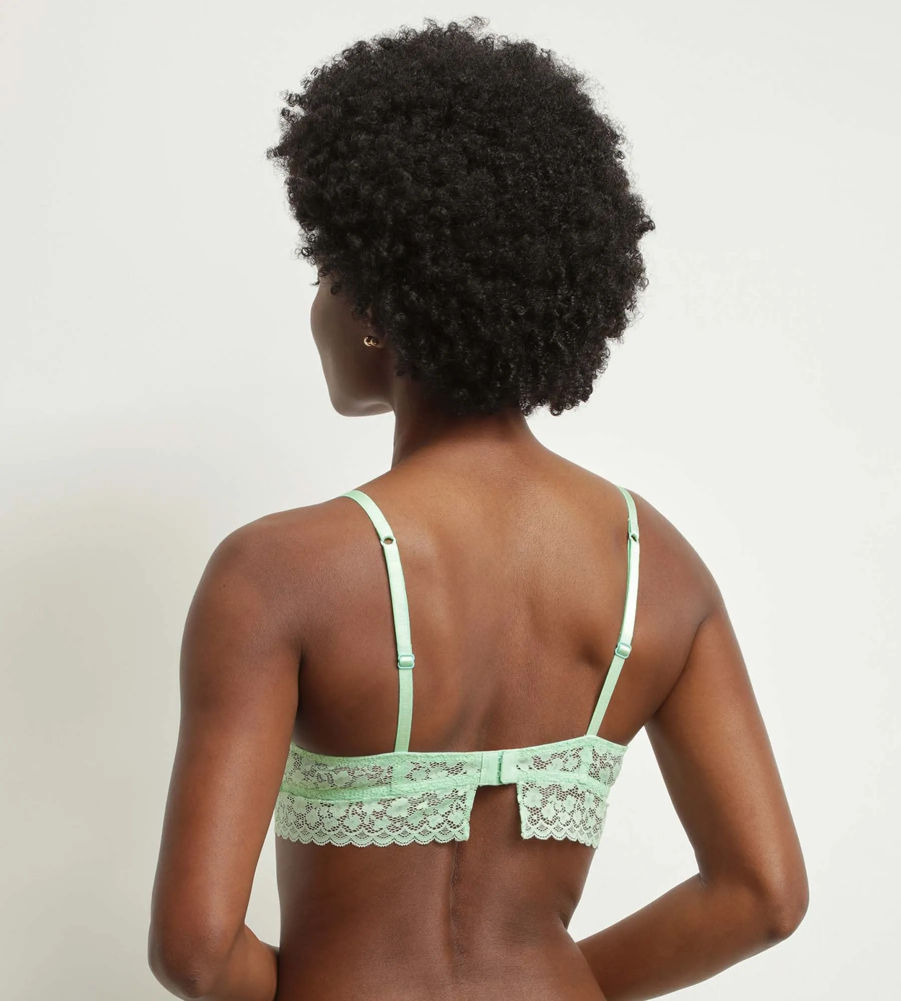 Soutien-gorge triangle en dentelle florale Vert d’Eau Daisy Lace