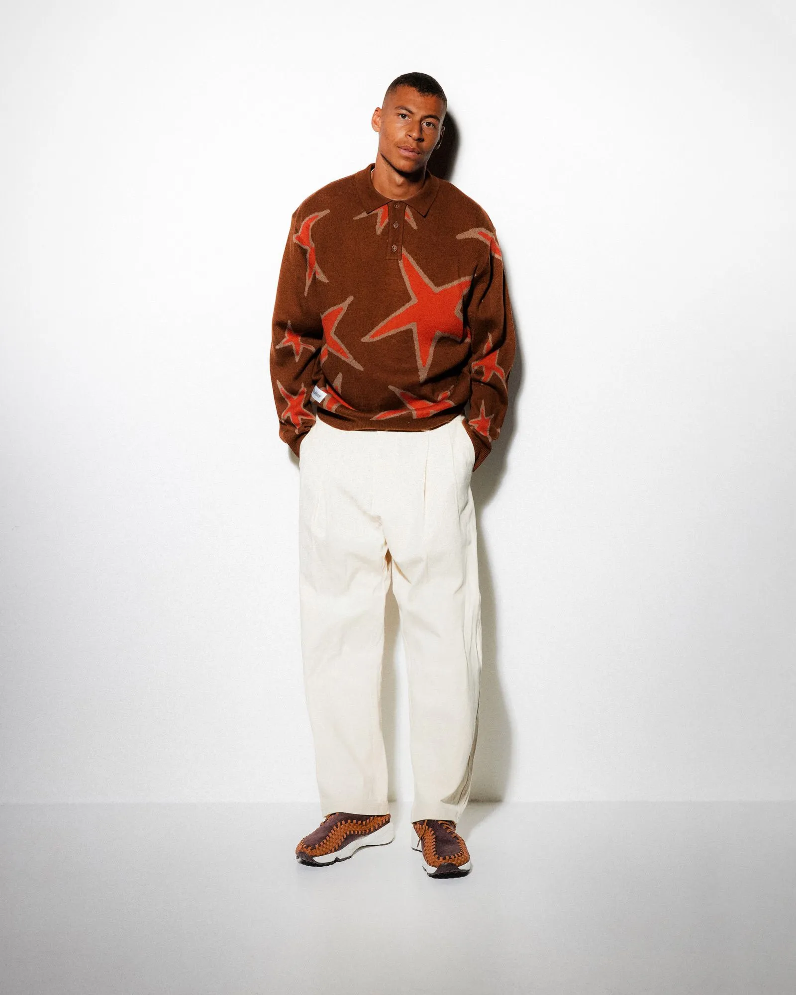 Star Polo Knit Sweater, Oak