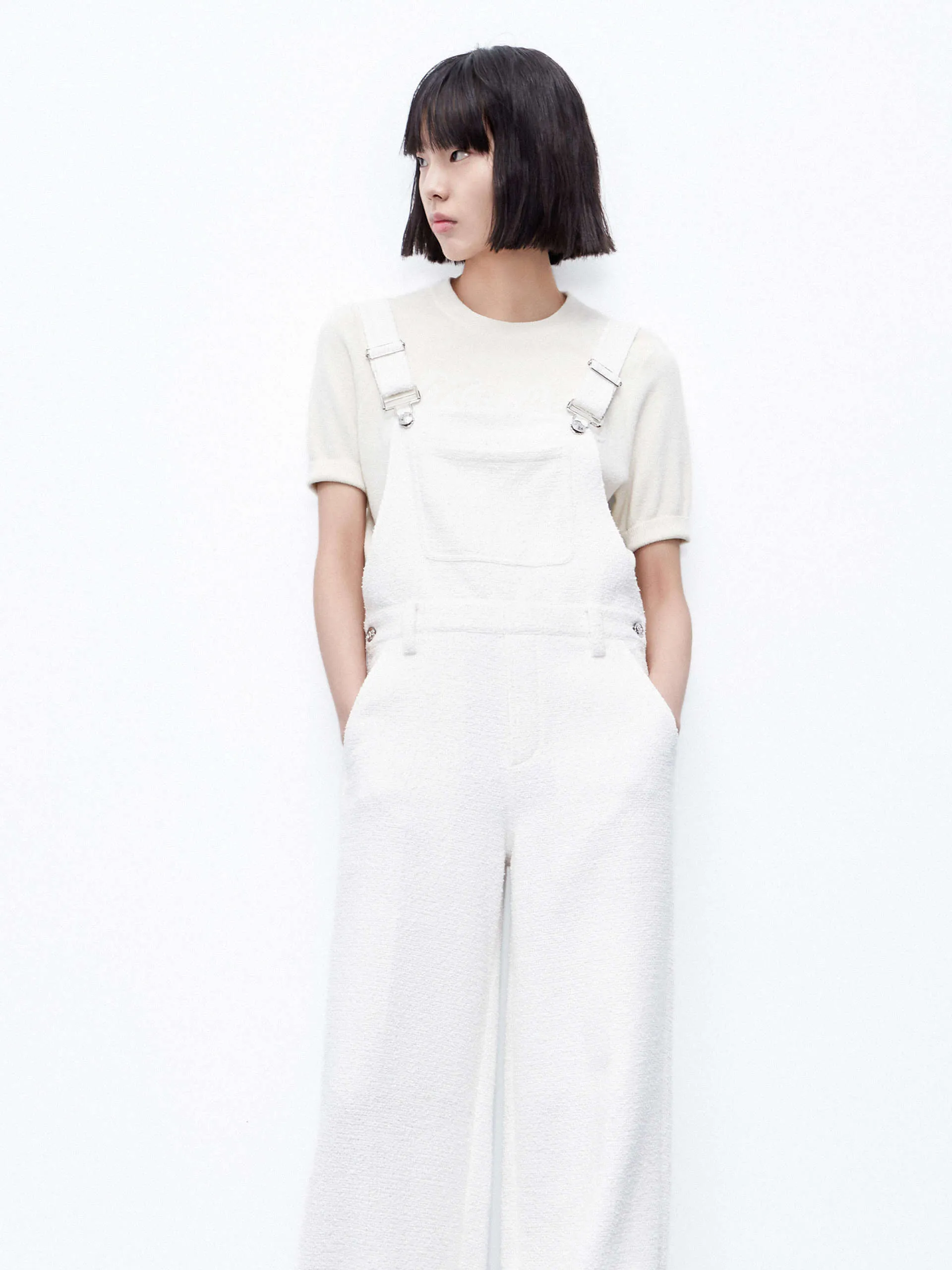 Straight Leg Textured Jumpsuit