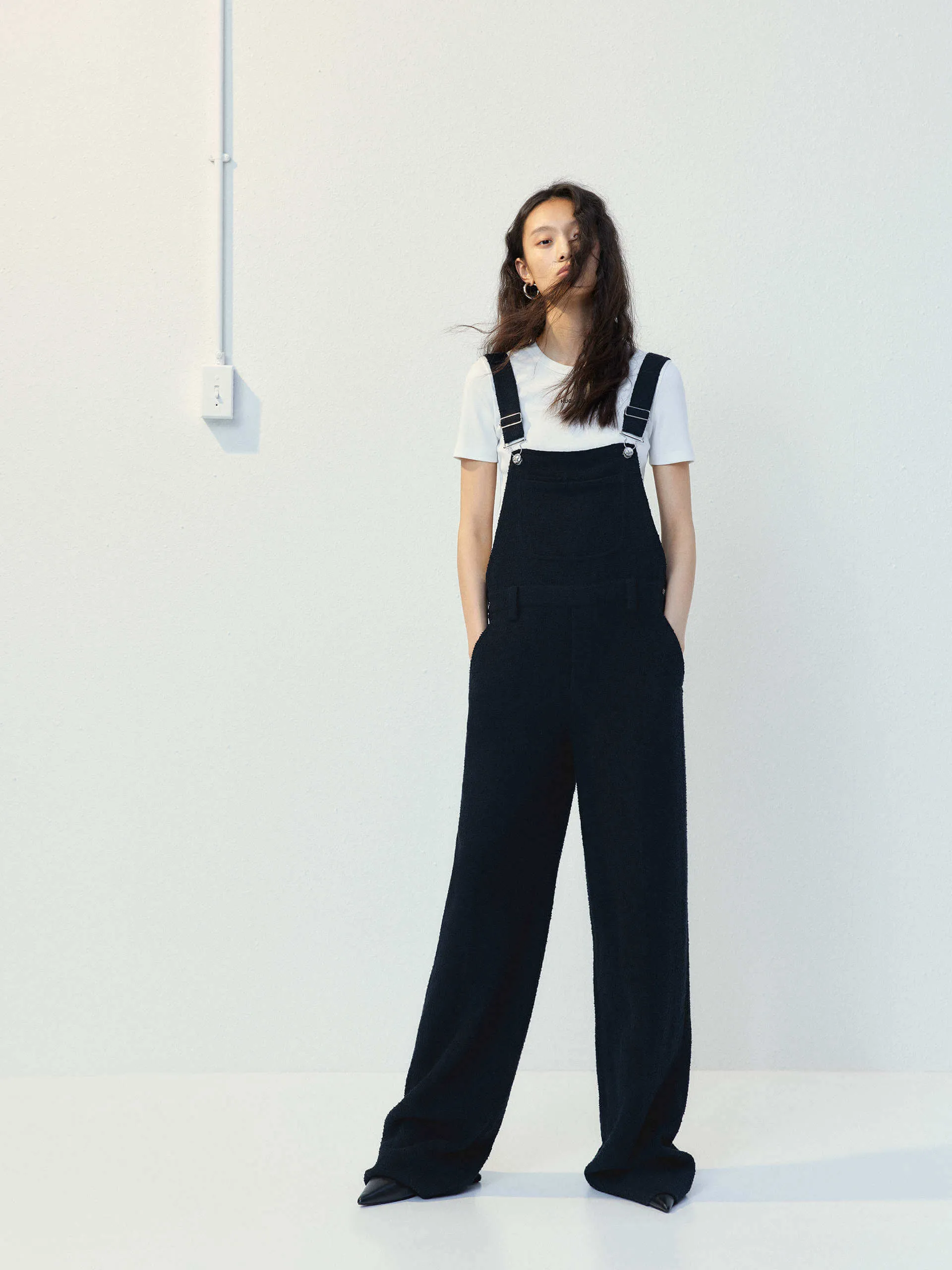 Straight Leg Textured Jumpsuit