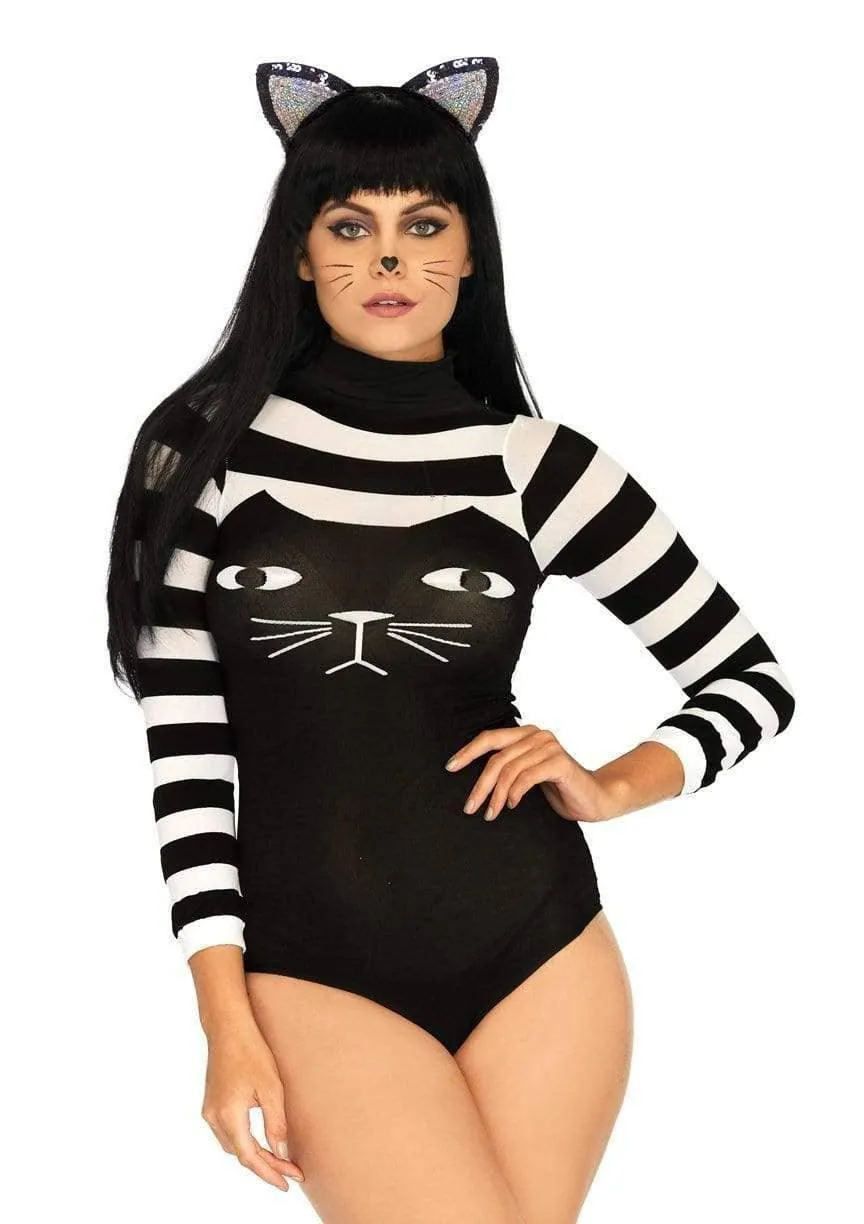 Striped Cat Costume Bodysuit