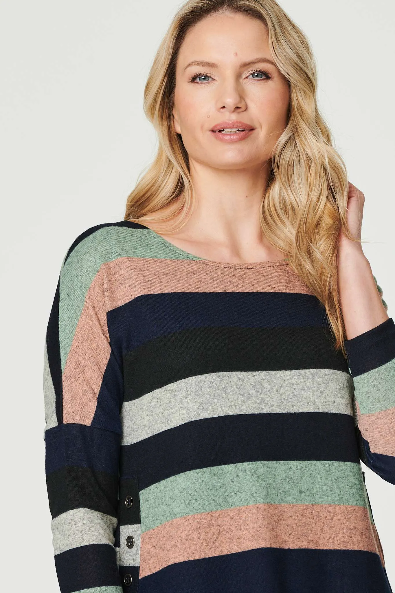 Striped Layered Hem Jumper