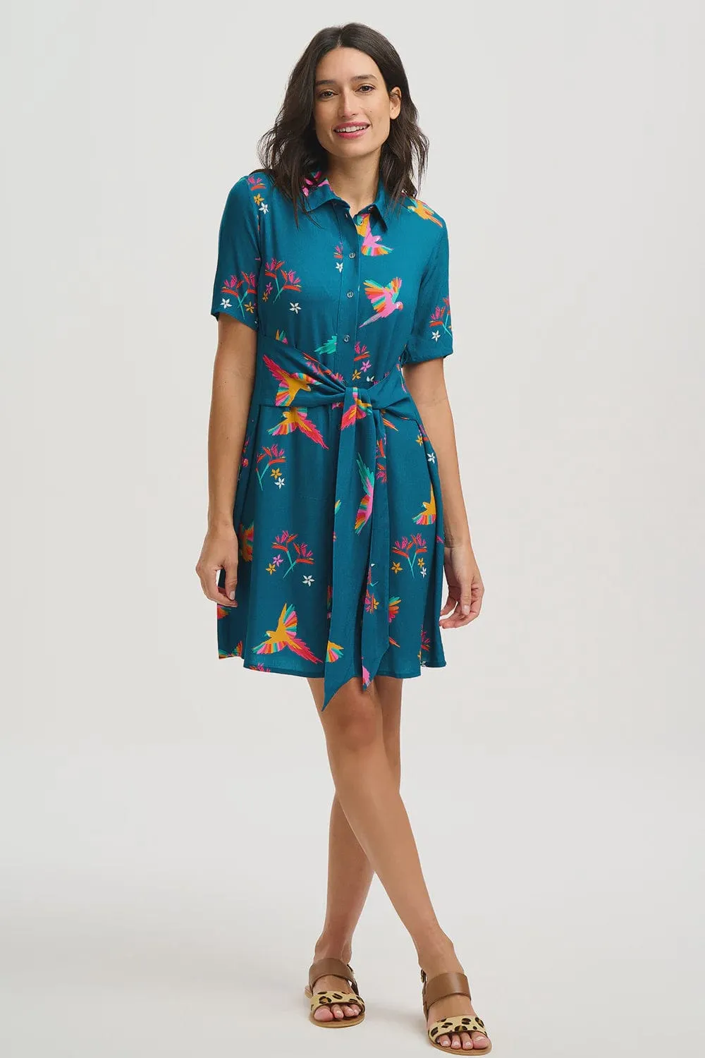 Sugarhill Brighton Dessie Shirt Dress Teal