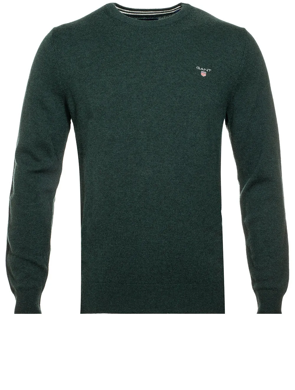 Super Fine Lambswool Crew Neck Sweater Tartan Green