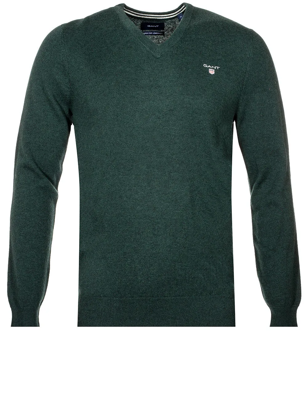 Super Fine Lambswool V-Neck Sweater Tartan Green