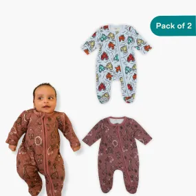 Tails & Tires - Quilted Bodysuits (Pack of 2)