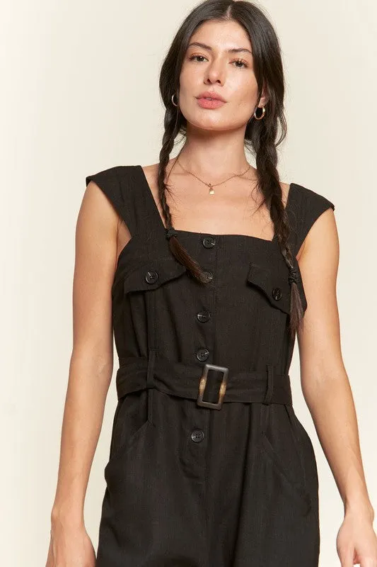 TEEK - SLEEVELESS SQUARE NECK ANKLE JUMPSUIT