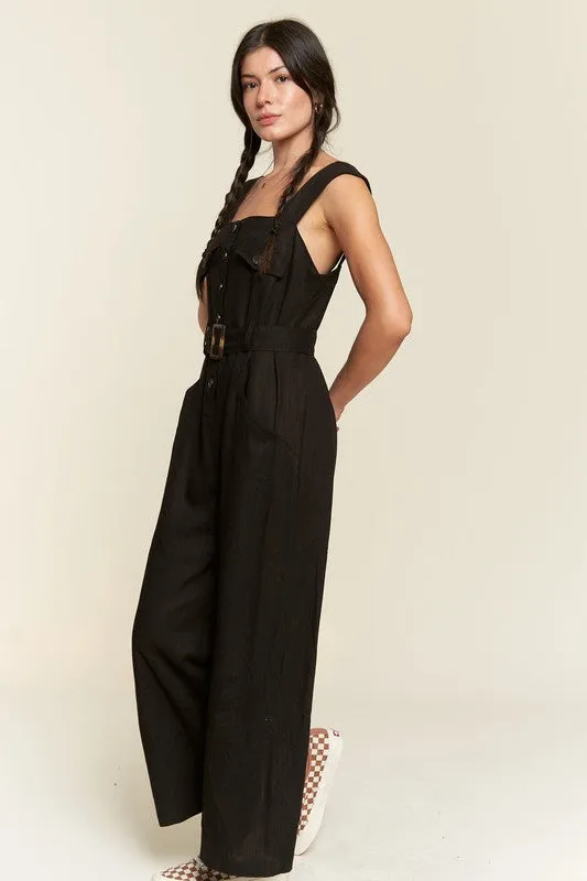 TEEK - SLEEVELESS SQUARE NECK ANKLE JUMPSUIT