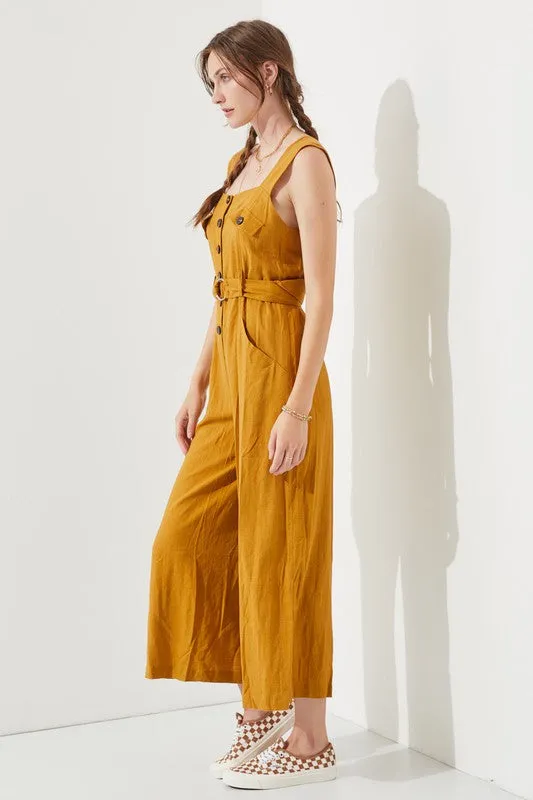 TEEK - SLEEVELESS SQUARE NECK ANKLE JUMPSUIT