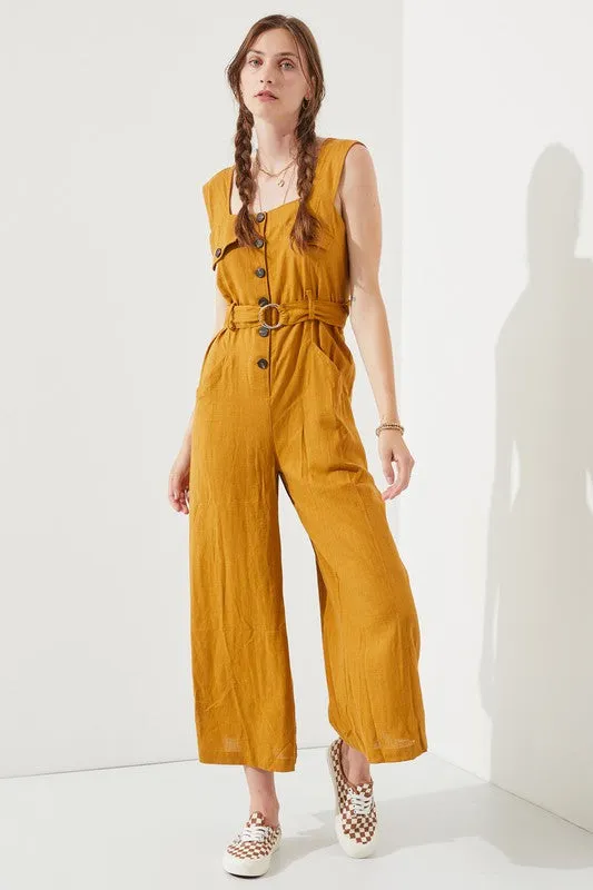 TEEK - SLEEVELESS SQUARE NECK ANKLE JUMPSUIT