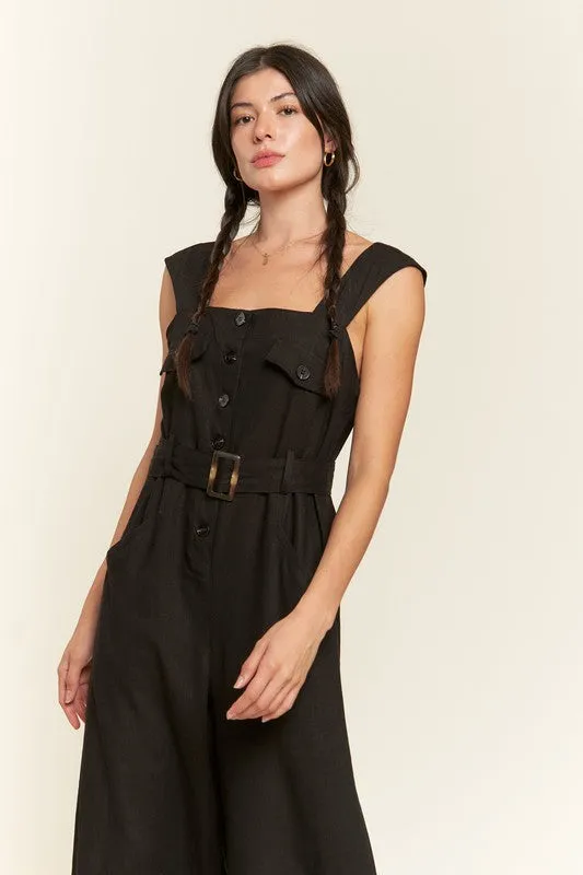 TEEK - SLEEVELESS SQUARE NECK ANKLE JUMPSUIT