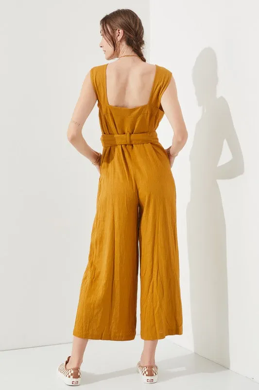 TEEK - SLEEVELESS SQUARE NECK ANKLE JUMPSUIT