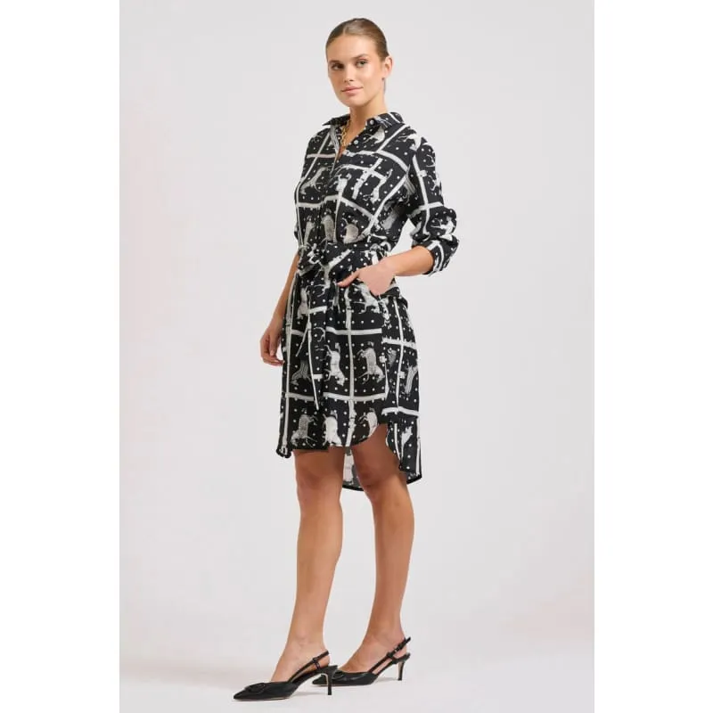 The Classic Shirt Dress | Horse Print Navy & White