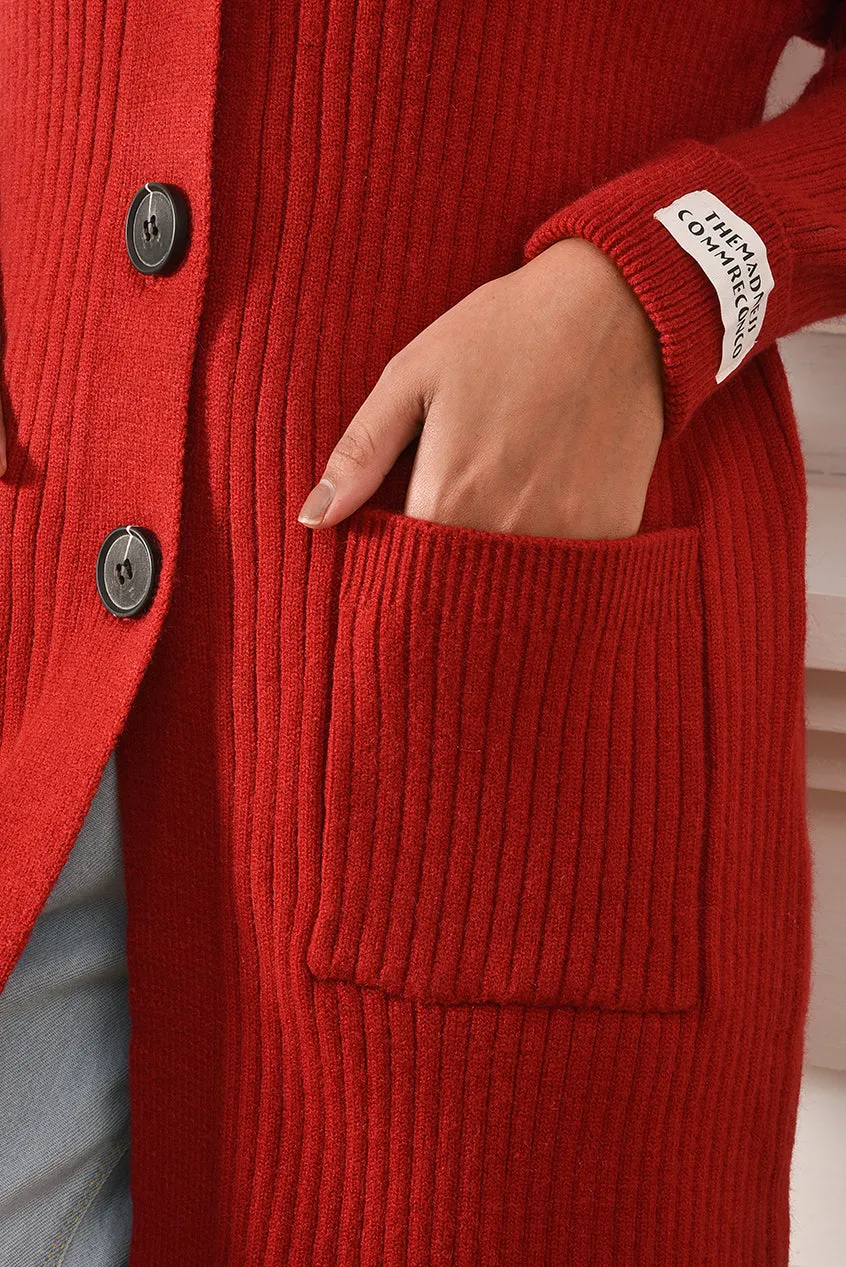 The Crimson Classic Button Cardigan