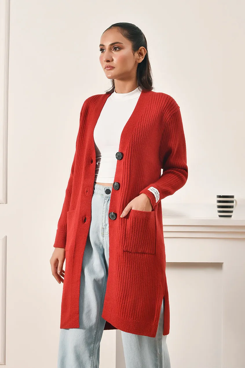 The Crimson Classic Button Cardigan