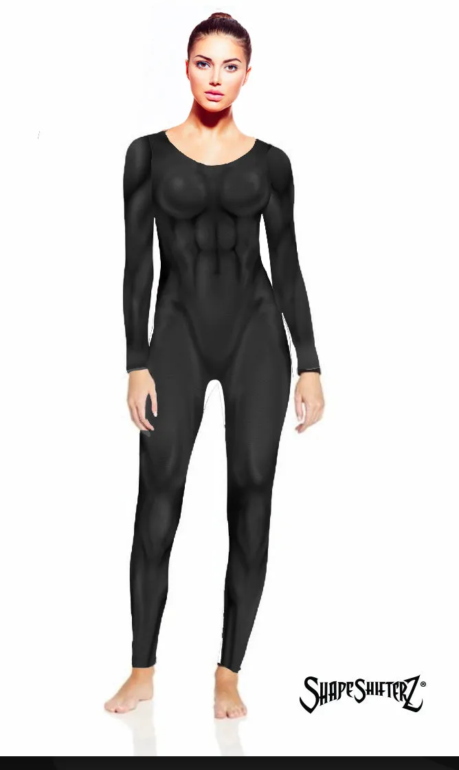 The Original Women's SuperSuit! Low Scoop Neck Pull Up Catsuit - No Zipper