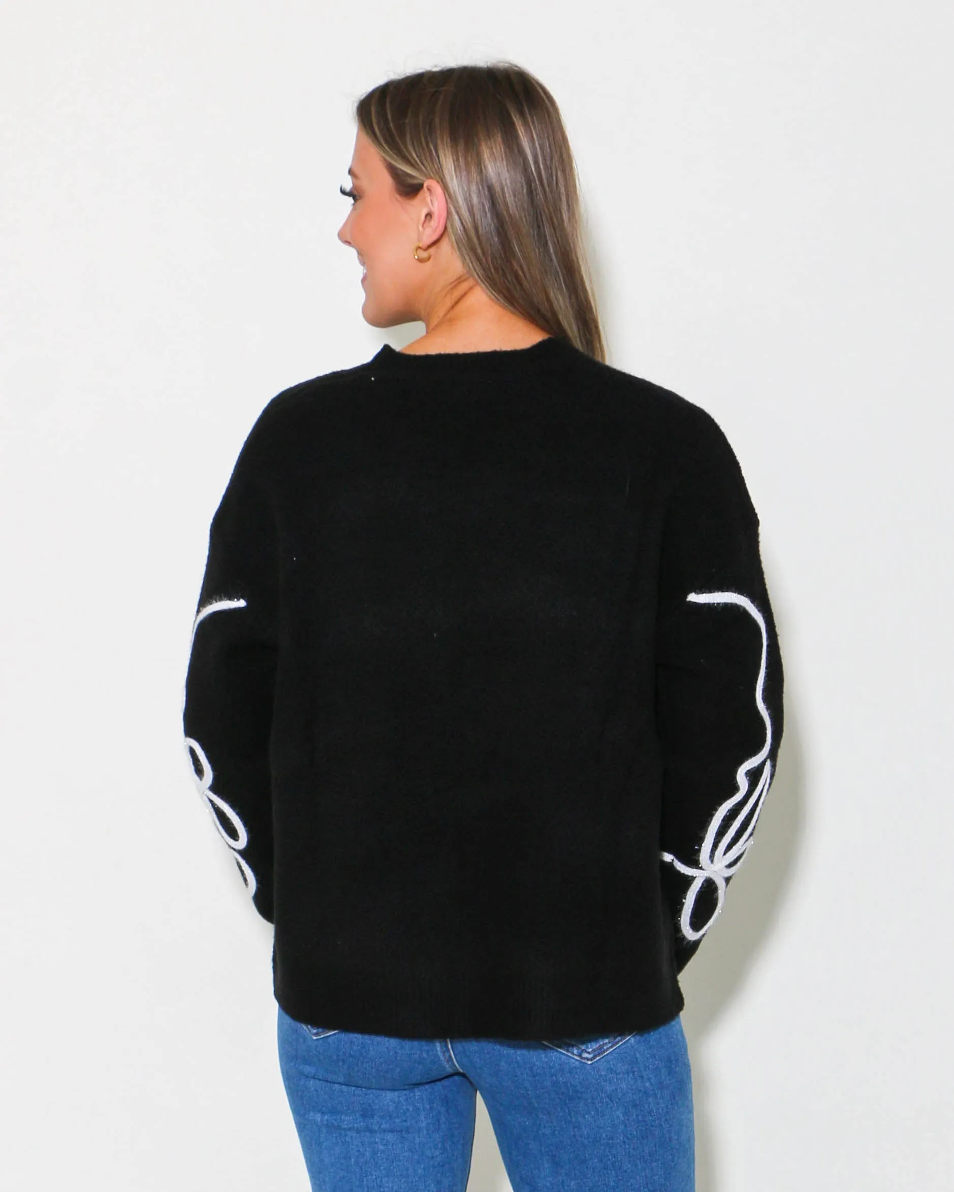 THML | Rib Knit Embroidered Detail Sweater