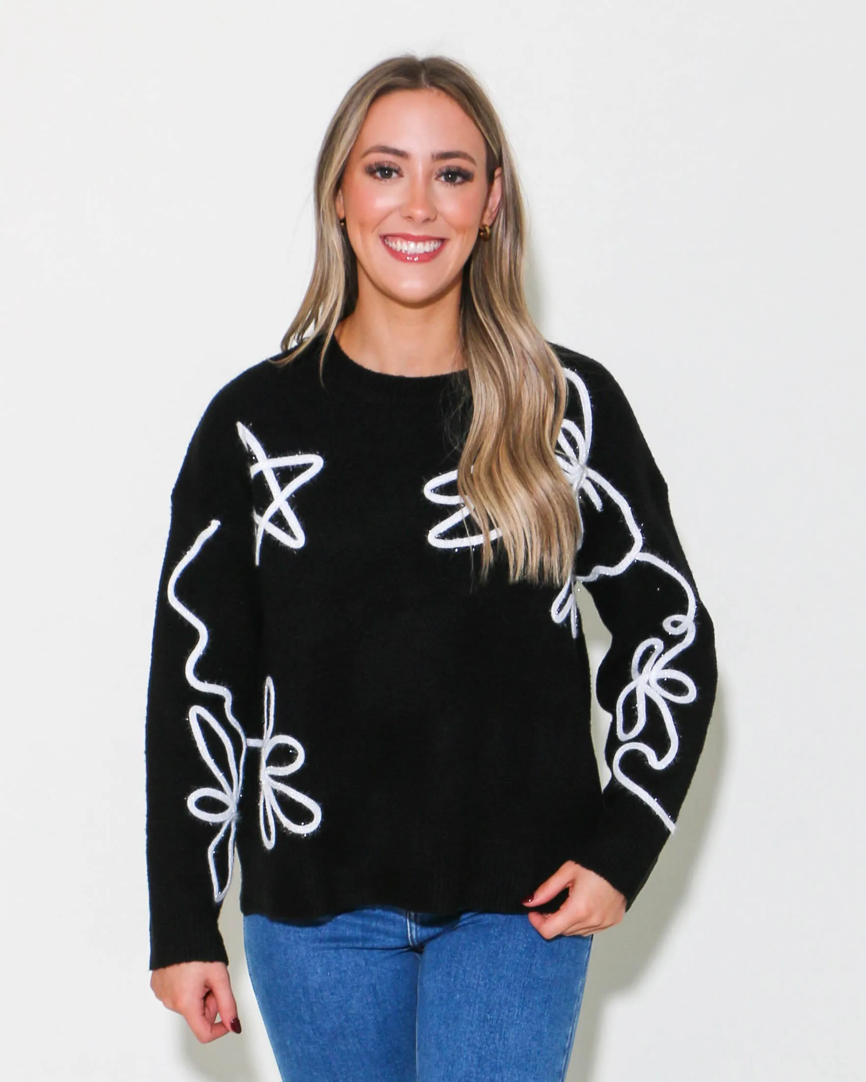 THML | Rib Knit Embroidered Detail Sweater