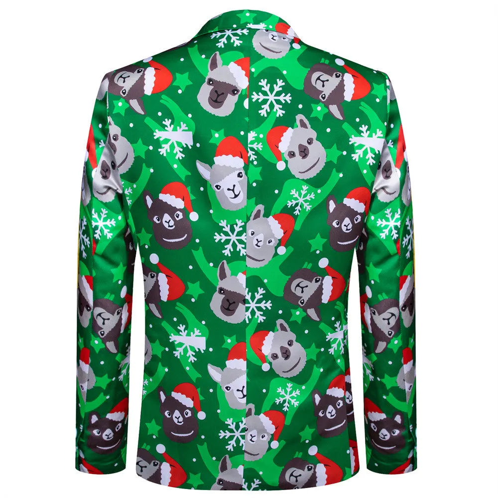 Ties2you Green Santa Claus Christmas Silk Suit for Men