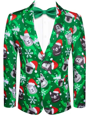 Ties2you Green Santa Claus Christmas Silk Suit for Men