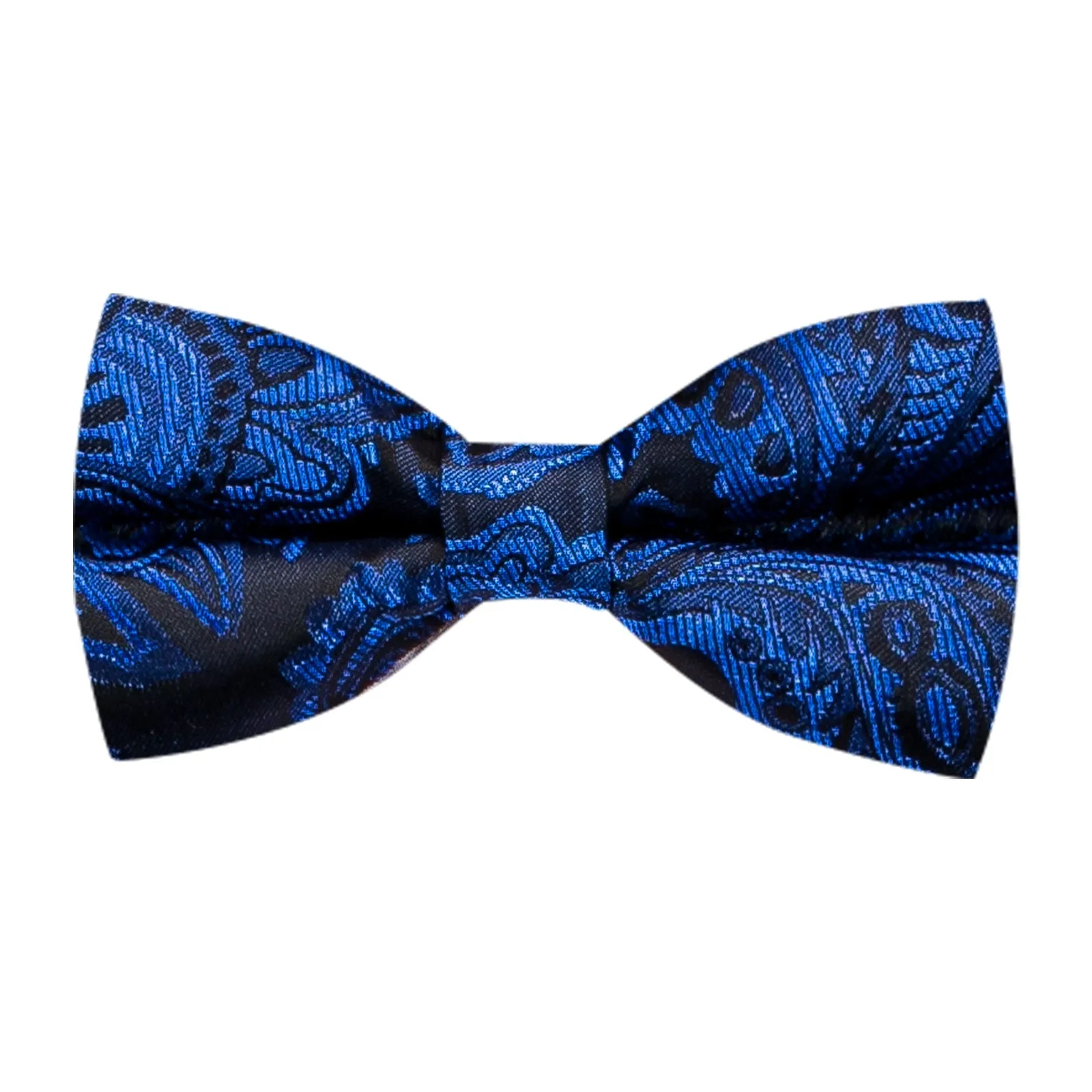 Ties2you Mens Buttoned Vest Royal Blue Paisley Silk Collar Vest Bow Tie Handkerchief Cufflinks Set Waistcoat Suit Set