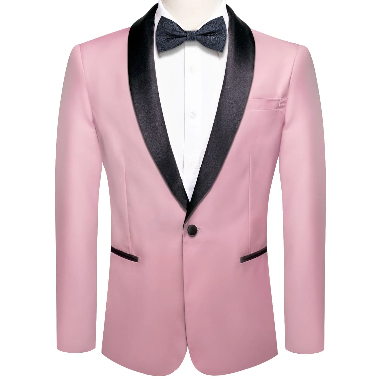 Ties2you Men's Suit Lemonade Pink Solid Shawl Collar Silk Suit Wedding