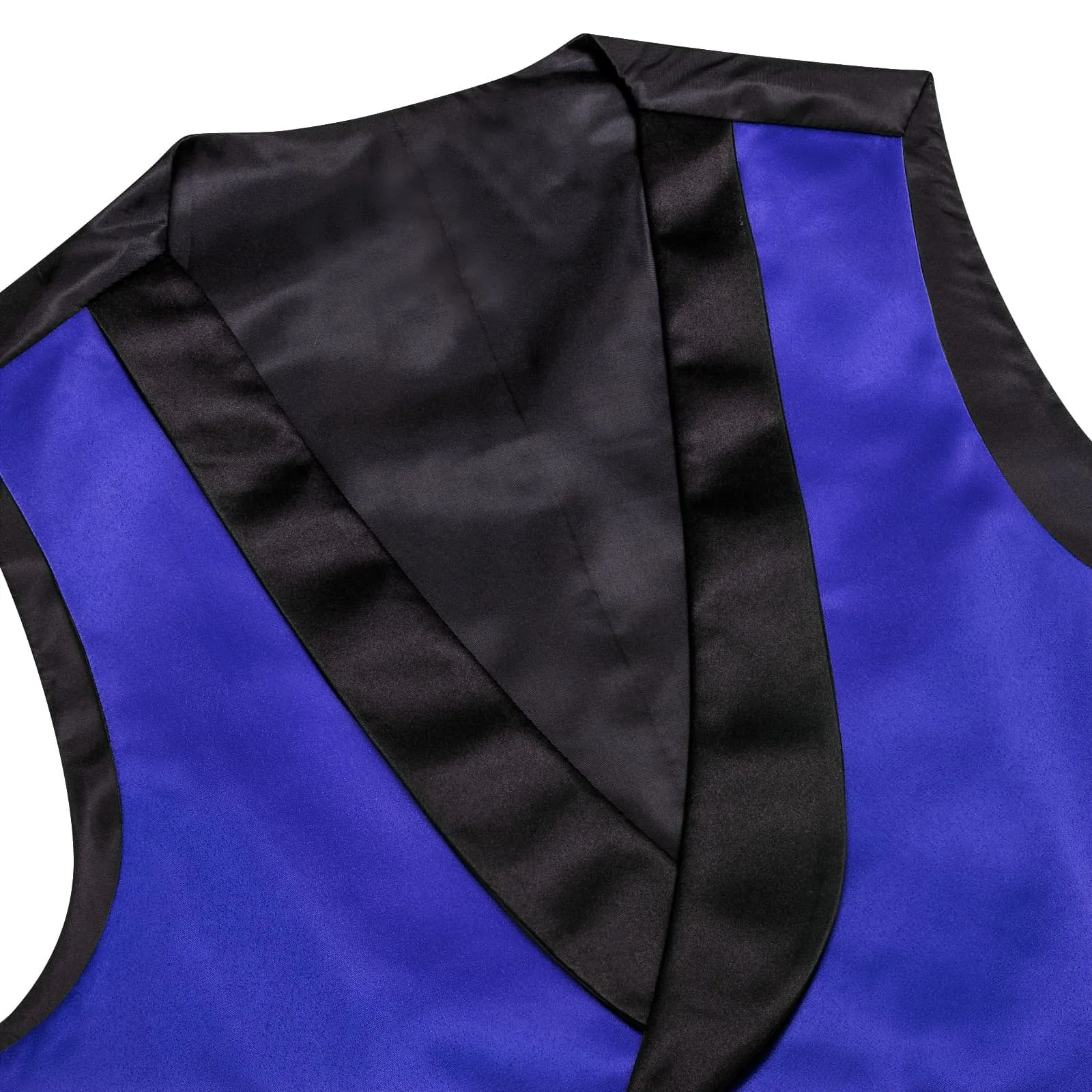 Ties2you Tuxedo Vest Persian Blue Solid Shawl Collar Silk Mens Double Breasted Vest Top