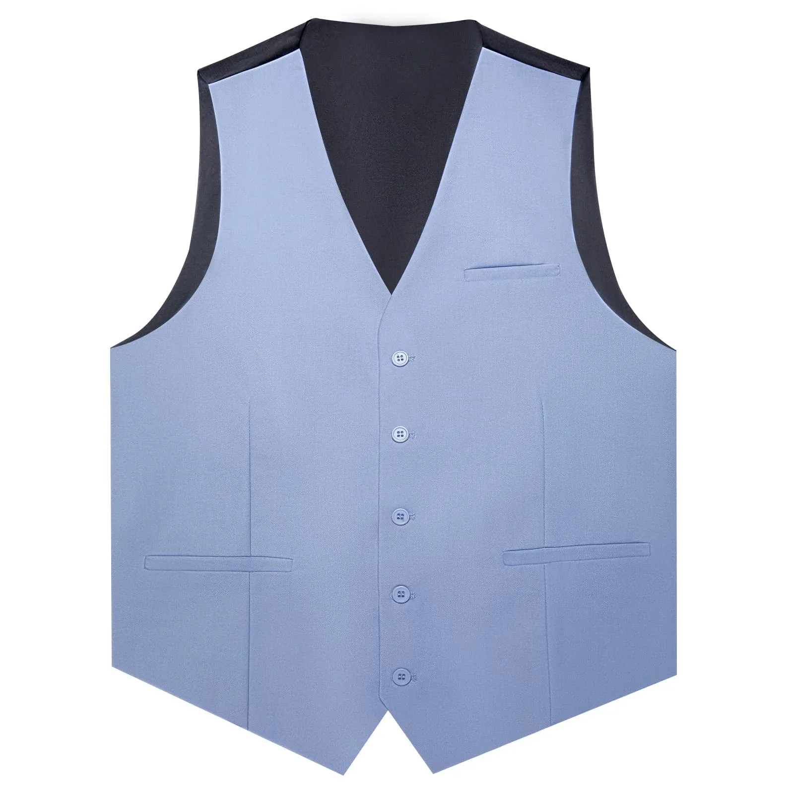 Ties2you Work Vest Wild Blue Yonder Solid Silk Mens  Dress Vest for Business