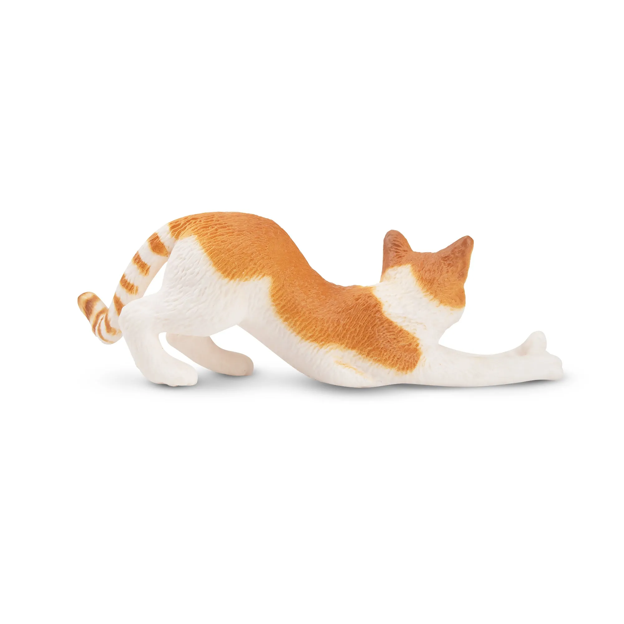 Toymany Mini Stretching Ginger and White Cat Figurine Toy