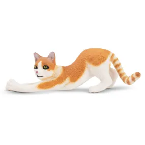 Toymany Mini Stretching Ginger and White Cat Figurine Toy