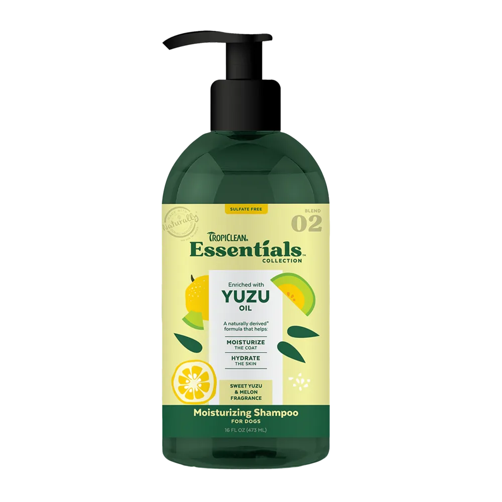 TropiClean Essentials Moisturizing Shampoo Yuzu Oil - Sweet Yuzu & Melon for Dogs 16oz