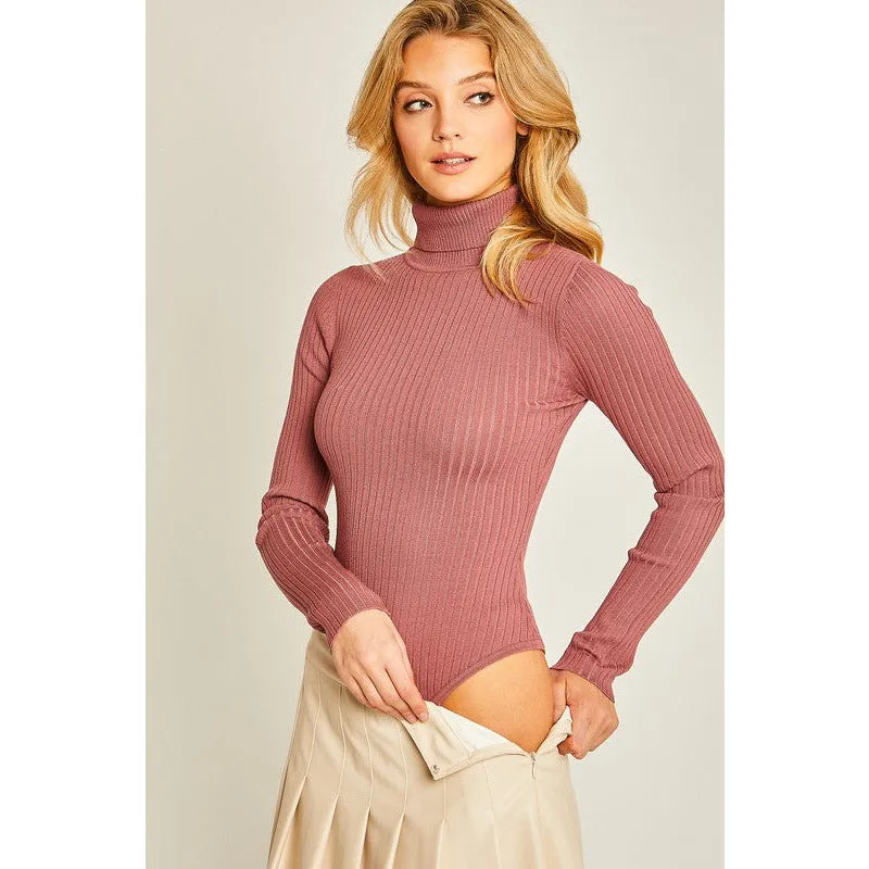 Turtle Neck Fine Yarn Bodysuit