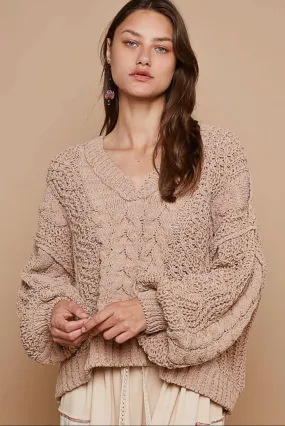 V-neck Chenille Sweater