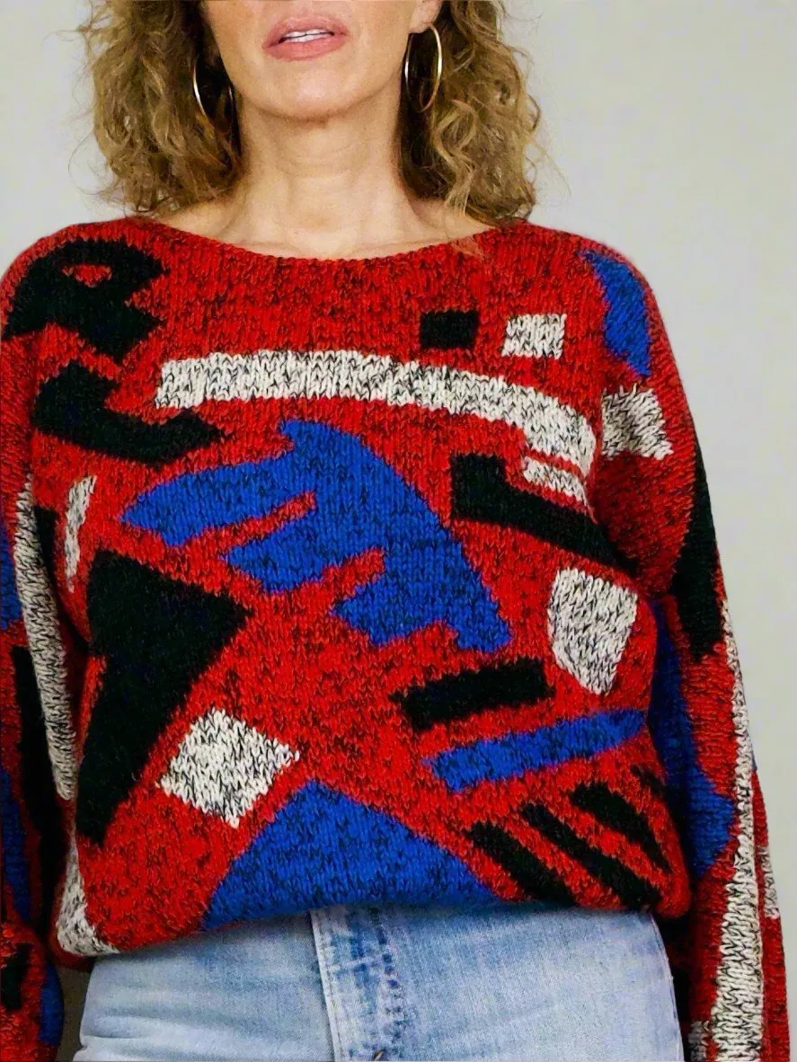 Vintage Abstract Shape Sweater